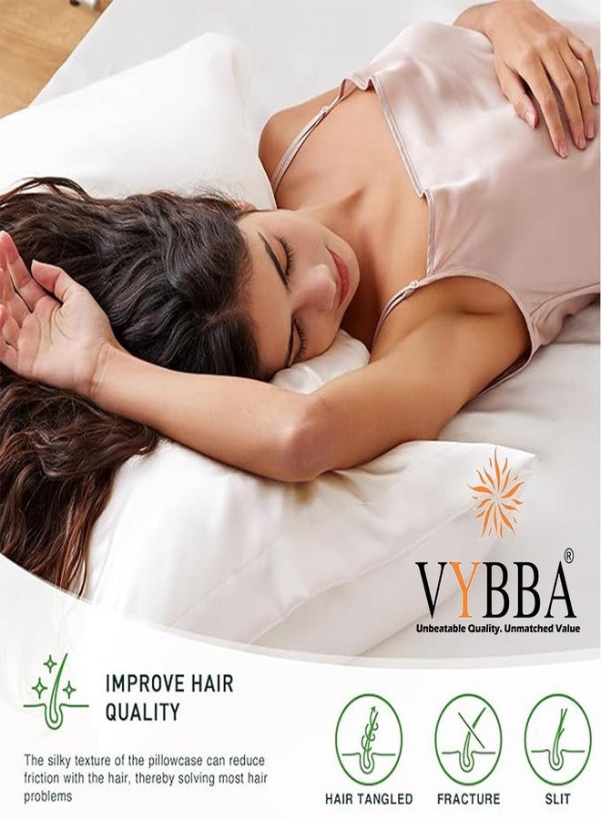 VYBBA Satin Silk Pillow Covers for Hair and Skin Set of 2 Piece with 5 Piece Satin Silk Scrunchies for Women Stylish | Satin Pillow Cover | Silk Pillow Cases 600 TC (Brown) - Image 4