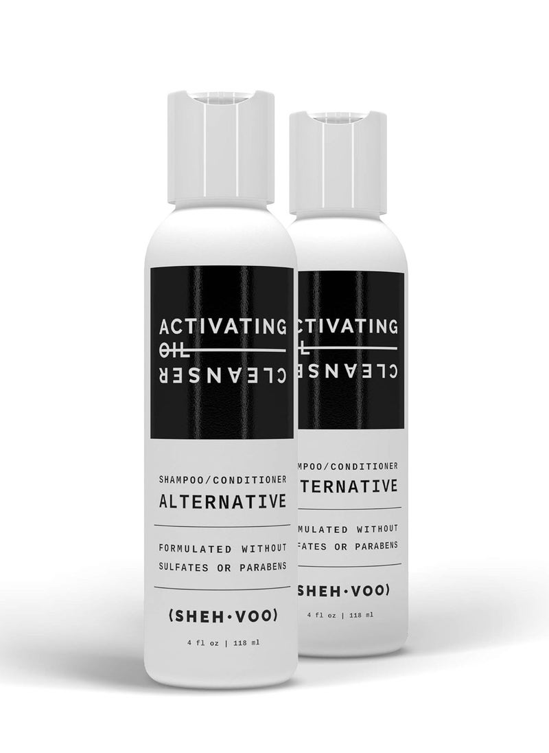 (SHEHVOO) (SHEH•VOO) AOC DUO Kit - (2) Activating Oil Cleansers - 2 in 1 Hair Wash - Shampoo/Conditioner Alternative - Sulfate & Paraben Free (4 fl oz Each)  - Image 1