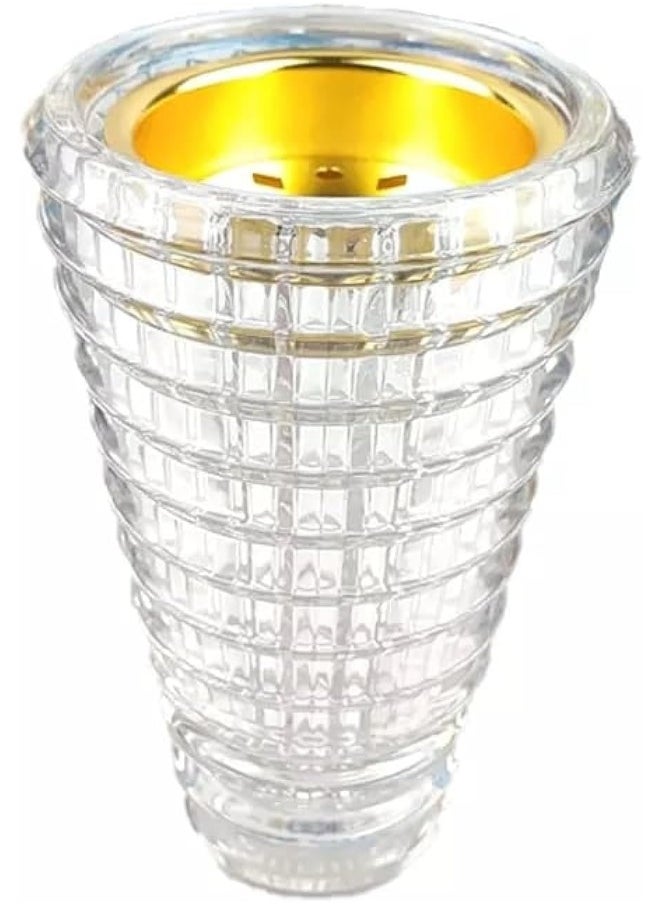 GO2CAMPS Alsaqer Bakhoor Burner | Oud burner | Incense Bakhoor Charcoal Incense Burner | مبخرة عود,مبخرة بخور | Frankincense Burner | Madkhan | Handheld Bakhoor Gold Incense Burner Crystal Luxury (Clear)  - Image 1