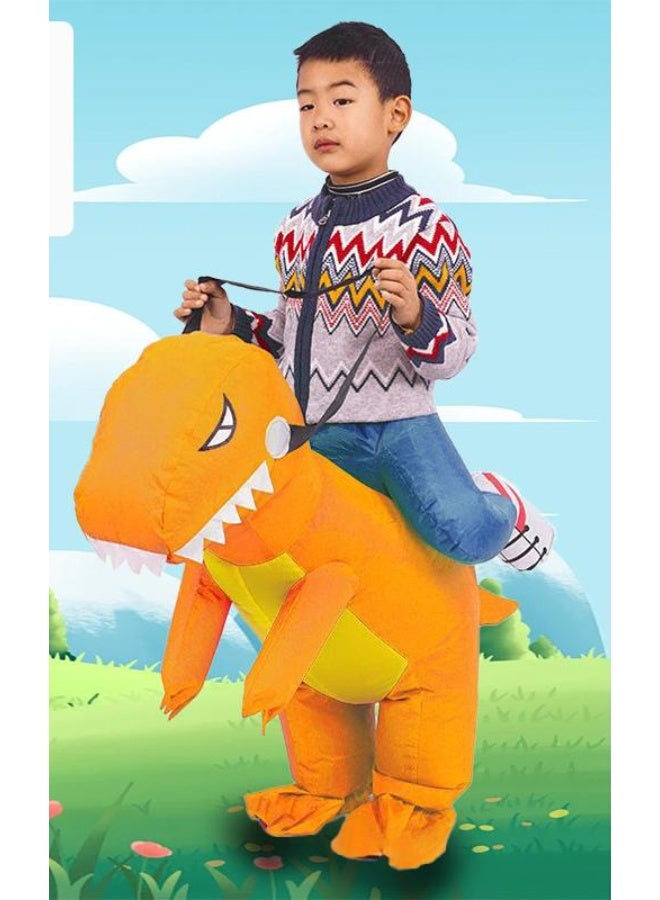 NIBEMINENT Adult Kids Dinosaur Inflatable Costume Boys Girls Halloween Carnival Kindergarden Cartoon Funny Performance Clothing