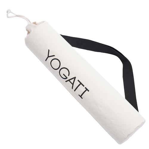 YOGATI® Cotton Yoga Mat Bag with Adjustable Strap | Durable Yoga Bag for Mats, Perfect for Pilates and Fitness Enthusiasts | Can Fit Thick and Even Wide Yoga Mats to Protect and Carry Around - Beige - Image 1
