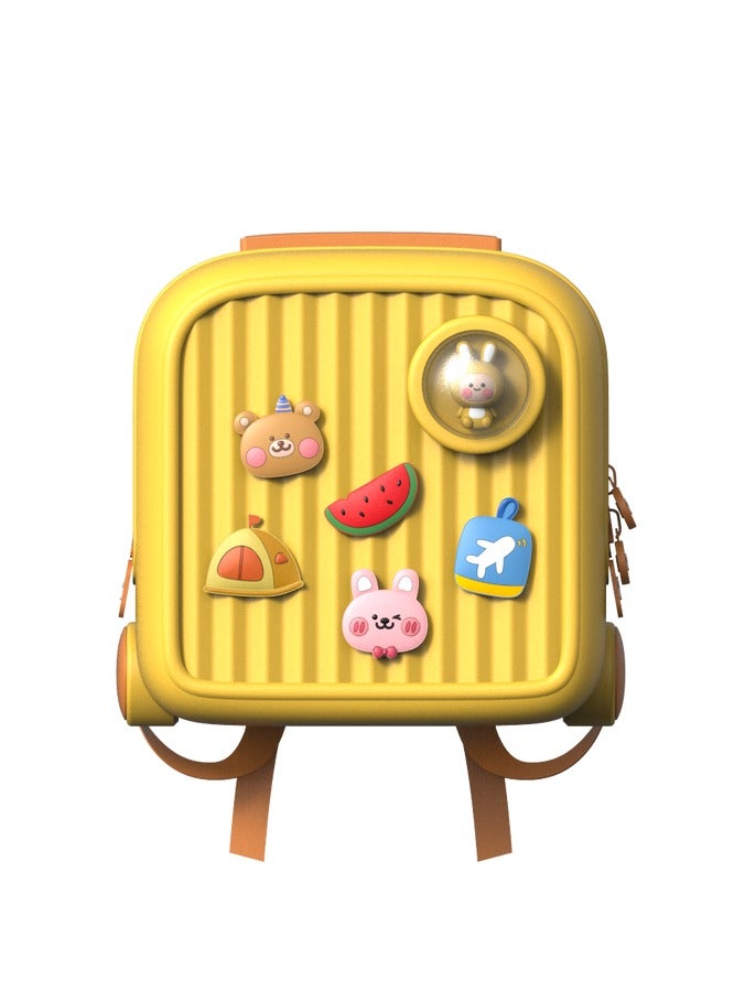 بيكوسيسي high quality cartoon bags travel bags schoo luggage suitcase for kids children Yellow - Image 1