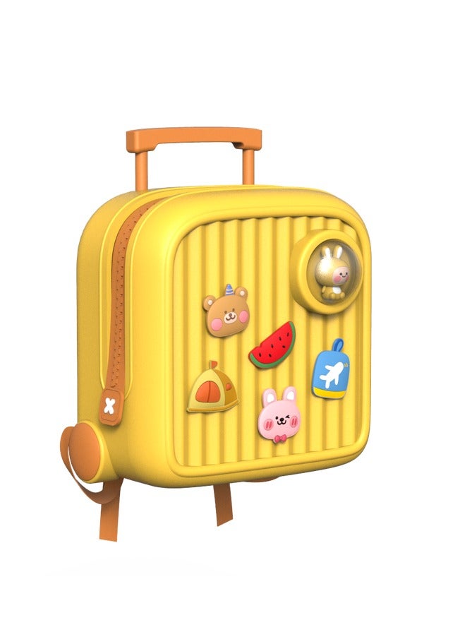 بيكوسيسي high quality cartoon bags travel bags schoo luggage suitcase for kids children Yellow - Image 3