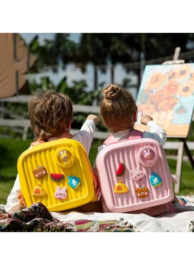 بيكوسيسي high quality cartoon bags travel bags schoo luggage suitcase for kids children Yellow - Image 5