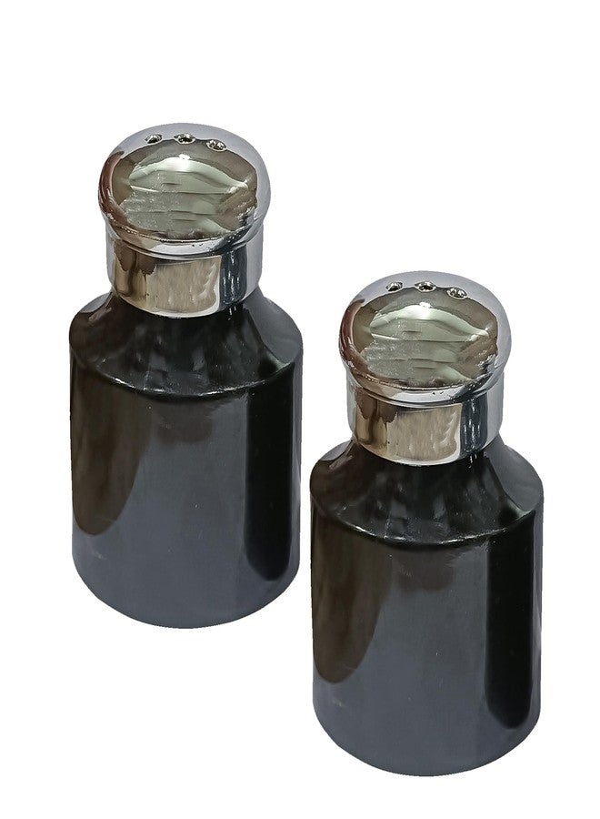 PAUL SONS Hospitality Spices Shaker Top/Plastic Bottom Dispensers with Lids/Salt & Pepper Shakers Black (Pack of 2Pc) - Image 1