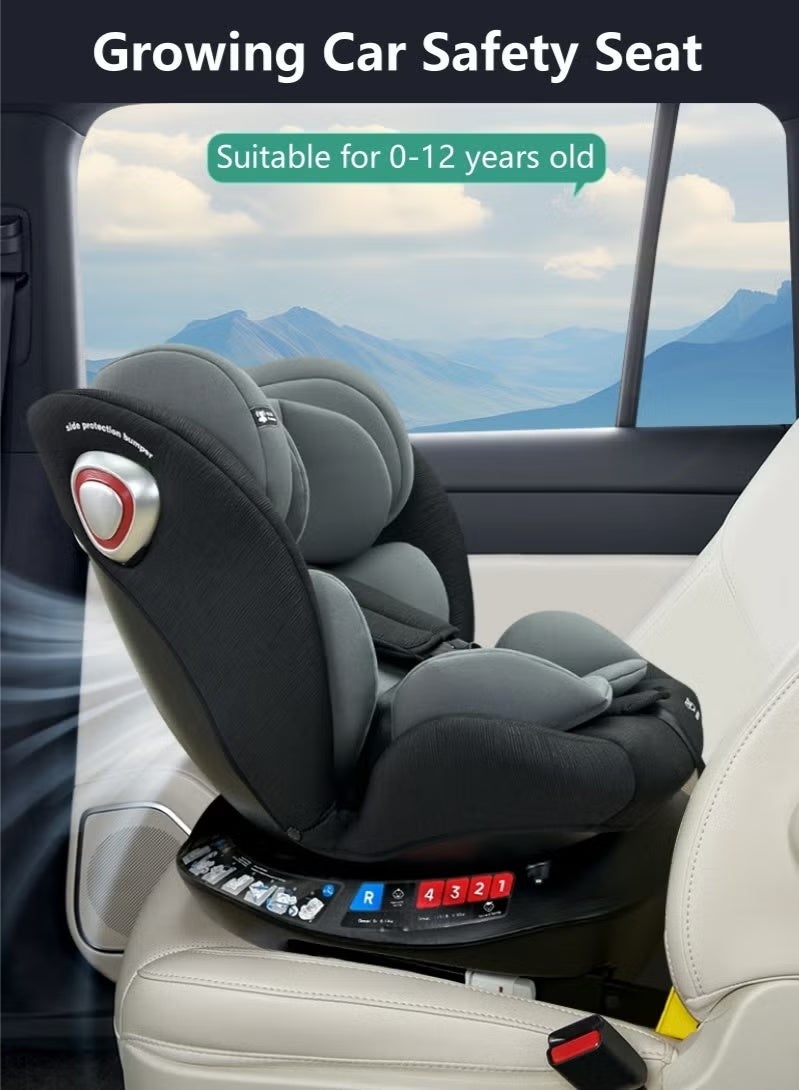 Cheart Baby Infant car seat, Convertible Car Seat, Baby Rotating Car Seats, Intuitive Child Safety Car Seat, 360° Rotating Seat, Rear-Facing or Forward-Facing Car Seat, 0-12 Years old, Gray - Image 1