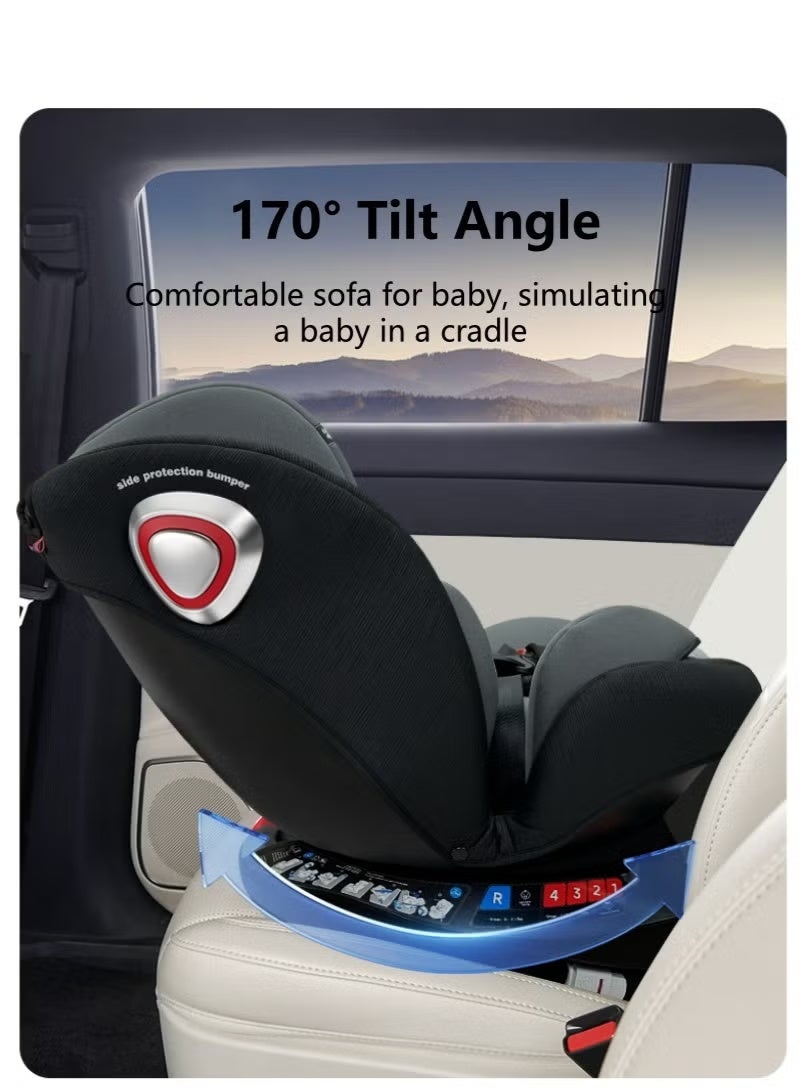 Cheart Baby Infant car seat, Convertible Car Seat, Baby Rotating Car Seats, Intuitive Child Safety Car Seat, 360° Rotating Seat, Rear-Facing or Forward-Facing Car Seat, 0-12 Years old, Gray - Image 5