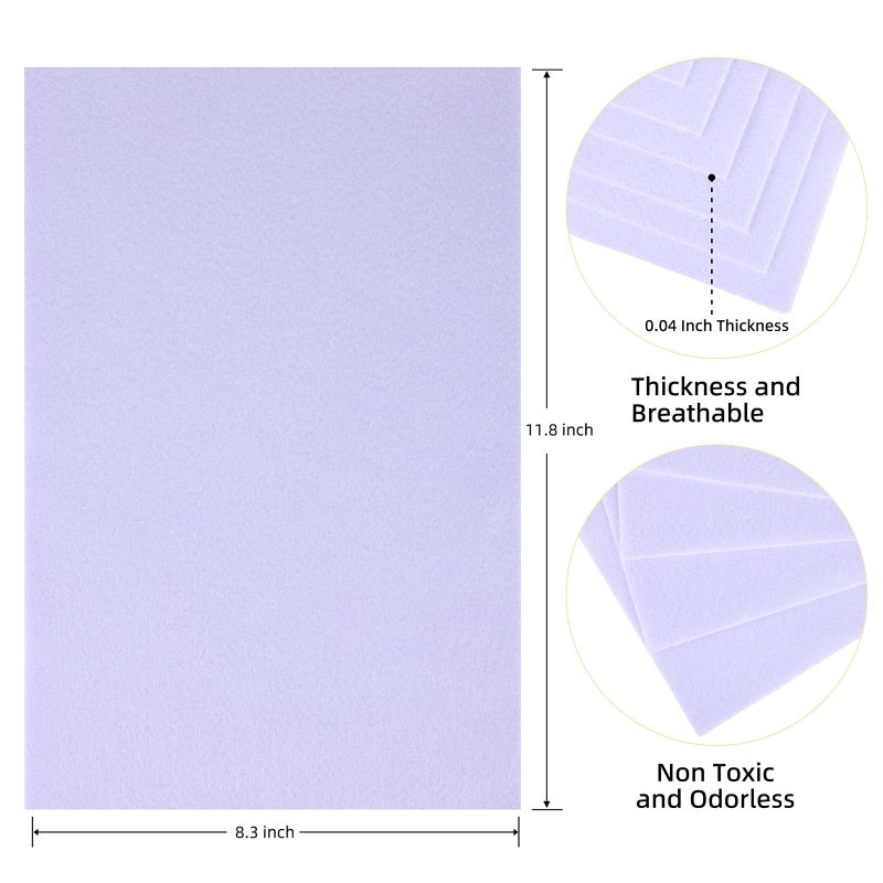 HaoFeiJH White Felt Sheets - 6PCS Soft Felt Squares (8x12 A4), 1.5mm Thick, Ideal for Sewing, Patchwork, Decoration, Embroidering, DIY Craft - Image 2