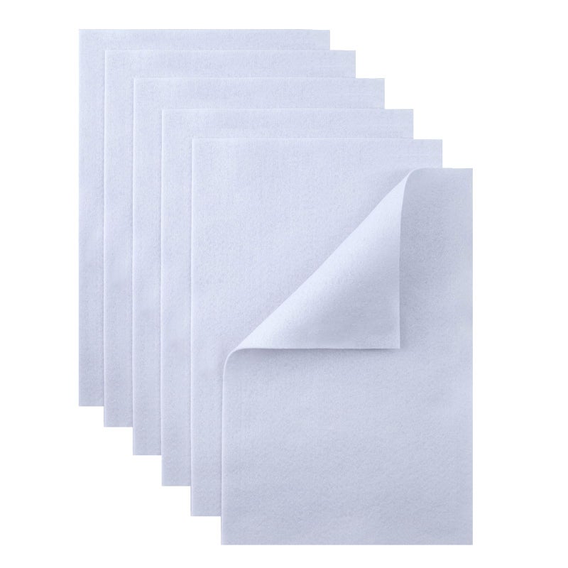 HaoFeiJH White Felt Sheets - 6PCS Soft Felt Squares (8x12 A4), 1.5mm Thick, Ideal for Sewing, Patchwork, Decoration, Embroidering, DIY Craft - Image 1