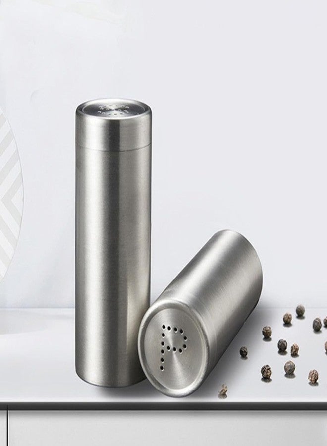 ZAAWUUT 2-Pack Salt Pepper Shakers,3OZ Salt and Pepper Shaker,Stainless Steel Spice Jars Seasoning Dispenser for Salt Sugar Spice Pepper (Silver, Large) - Image 5