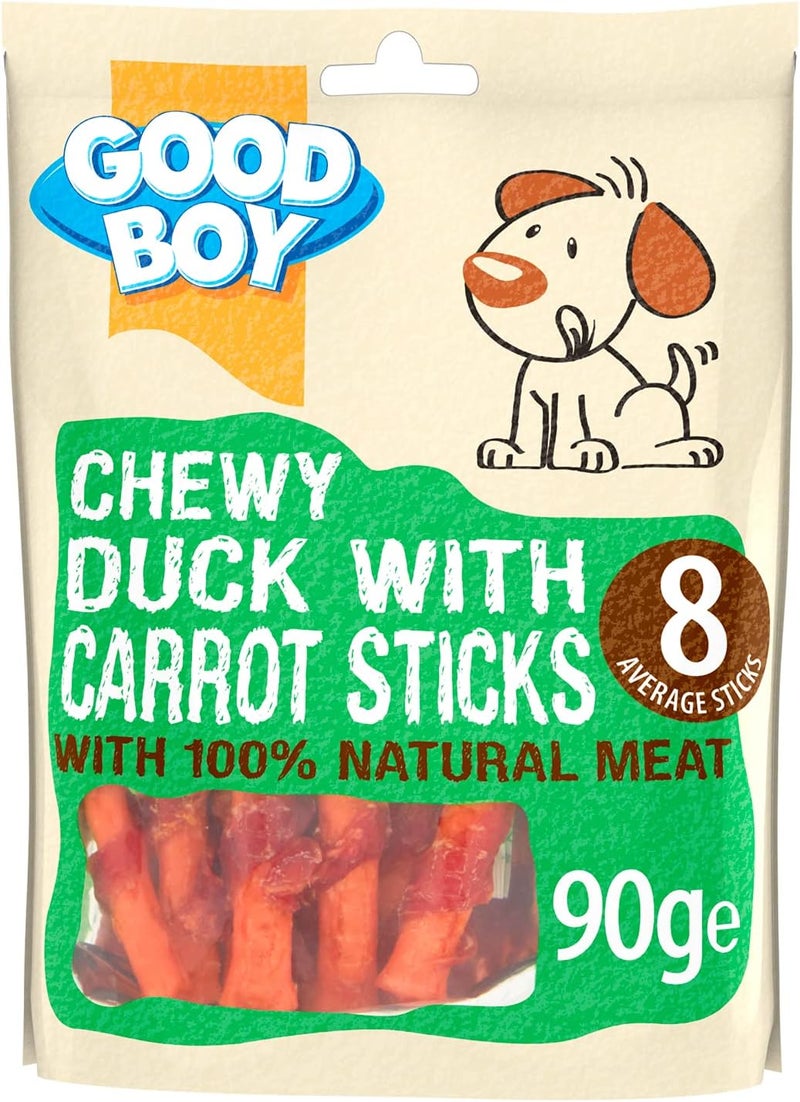 Good Boy - Chewy Duck With Carrot Sticks - Dog Treats - Made With 100% Natural Duck Breast Meat - 90 Grams ℮ - Rawhide Free Dog Treats - Case of 10 - Image 2