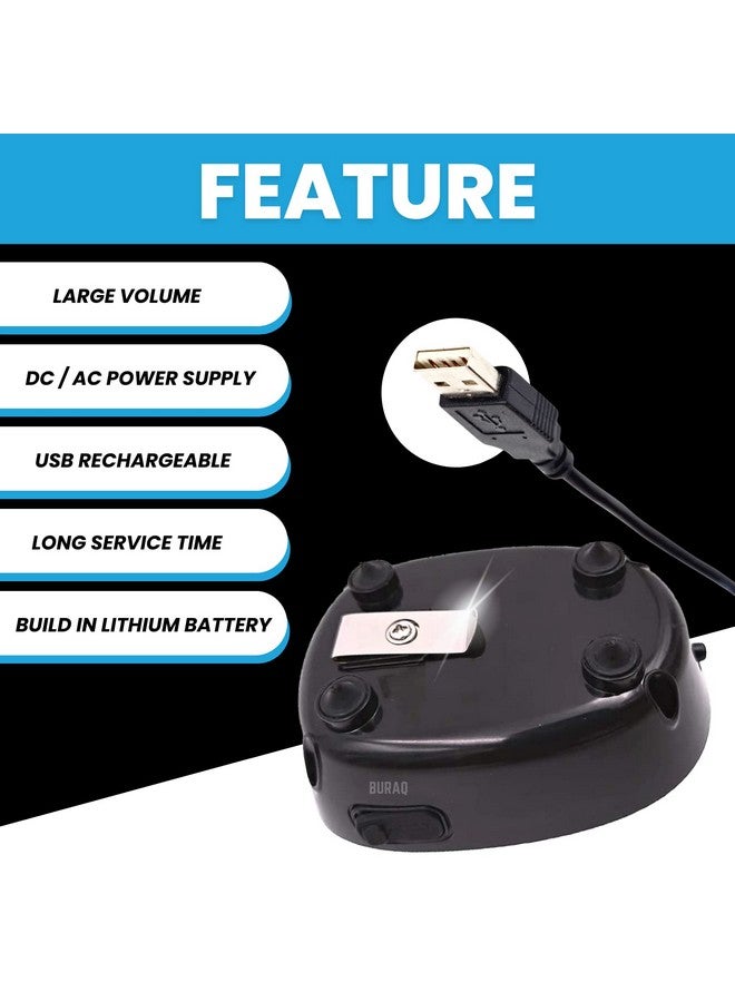 BURAQ Usb Rechargeable Aquarium Ultra Silent Air Pump Ac/Dc Dual Speed Air Bubbler For Fish Tank Aquarium Oxygen Pump Motor With Airline Tube & Air Stone (Power- 1W - Bu-313,5 Liters_Per_Minute) - Image 5