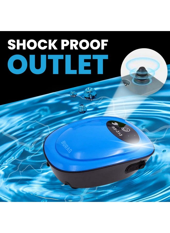 BURAQ Usb Rechargeable Aquarium Ultra Silent Air Pump Ac/Dc Dual Speed Air Bubbler For Fish Tank Aquarium Oxygen Pump Motor With Airline Tube & Air Stone (Power- 1W - Bu-313,5 Liters_Per_Minute) - Image 2