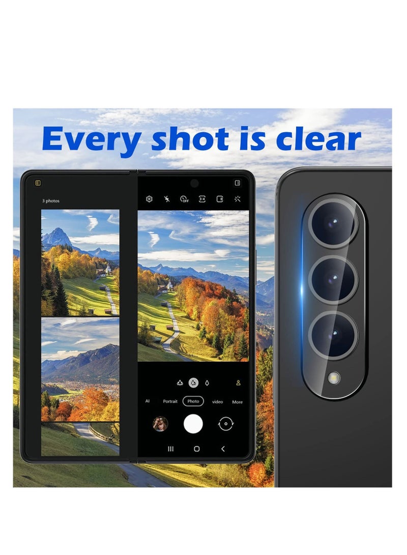 SYOSI Camera Lens Protector for Samsung Galaxy Z Fold 4 (2022), Ultra HD Clarity, 9H Anti-Scratch Tempered Glass Protective Film, 3D Full Coverage Lens Cover for Galaxy Fold4, Clear (3PC) - Image 3