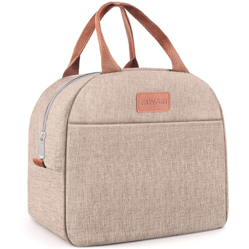 Easyfun Lunch Bag for Women & Men Adult Insulated Lunch Box, Small Leakproof Cooler Food Lunch Containers Reusable High Capacity Lunch Tote Bags for Work, Travel, Outdoor (KHAKI) - Image 1