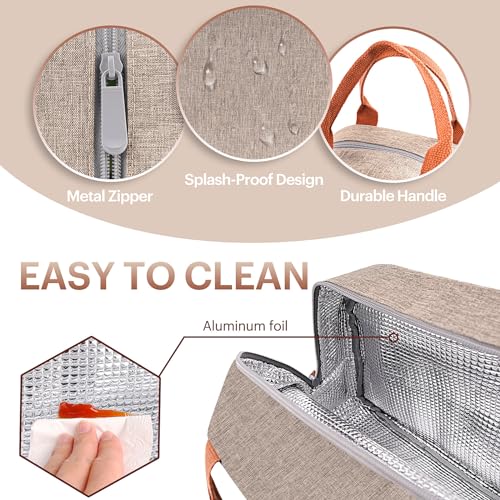 Easyfun Lunch Bag for Women & Men Adult Insulated Lunch Box, Small Leakproof Cooler Food Lunch Containers Reusable High Capacity Lunch Tote Bags for Work, Travel, Outdoor (KHAKI) - Image 4