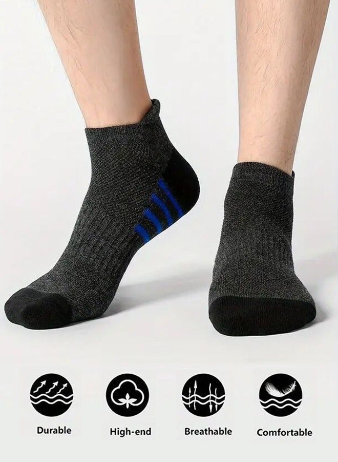 High Performance Basketball Socks - Breathable Mesh Cushioning Invisible Socks - Ankle Compression Socks For Men And Women Running Sports Socks 3 Pairs Men'S Cotton Moisture Wicking Cushioning Ankle Socks - Image 3