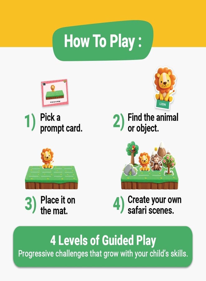 GiniMini Safari 3D Puzzle Game for Toddlers 2+ | Montessori Educational Scene Builder with Animals | 45+ Pieces | Screen-Free Learning Toy for Preschool Kids - Image 5