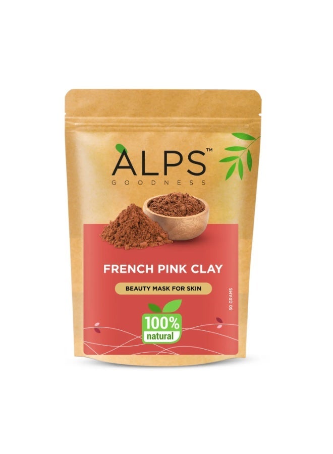 ALPS GOODNESS French Pink Clay (50 gm)| 100% Natural Powder | Exfoliating Mask for face | Clay Mask for Sensitive Skin I Detoxifying - Image 1