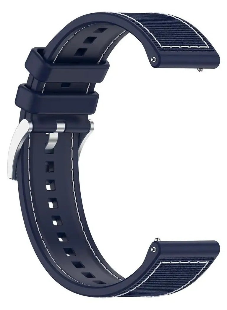 سوار رياضي من السيليكون مقاس 22 مم متوافق مع ساعة سامسونج جالاكسي 3 45 مم / ساعة 46 مم / جير إس 3 / ساعة هواوي GT3 46 مم / GT2E / GT2 برو / GT2 46 مم / أمازفيت جي تي آر 2/3/3 برو / جي تي آر 4 (أزرق) - Image 3