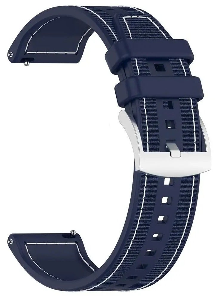 سوار رياضي من السيليكون مقاس 22 مم متوافق مع ساعة سامسونج جالاكسي 3 45 مم / ساعة 46 مم / جير إس 3 / ساعة هواوي GT3 46 مم / GT2E / GT2 برو / GT2 46 مم / أمازفيت جي تي آر 2/3/3 برو / جي تي آر 4 (أزرق) - Image 1