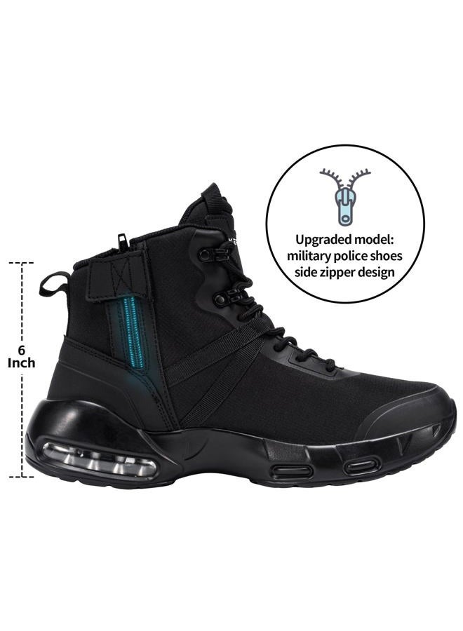 KEFUWU Military Tactical Boots Men Wide Toe Waterproof 6 Inches Lightweight Durable Side-Zip Combat Boots Work Hiking Shoes, Black, 11.5 Wide - Image 3