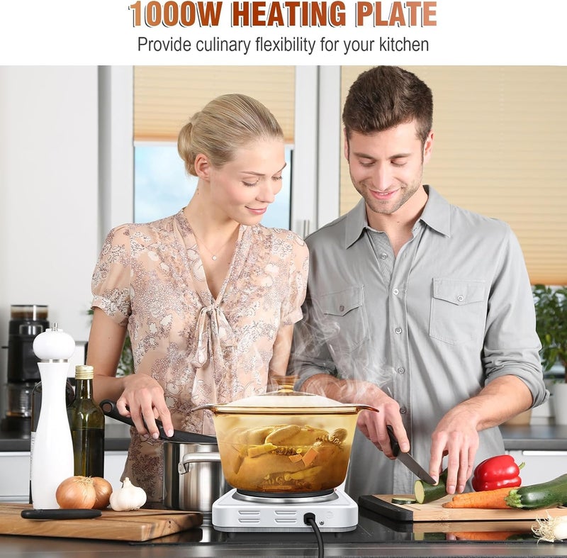 Electric Hot Plate Single Burner Large 21x21 cm for Cooking Heating Food Portable Stove Ideal for Home Office Travel Quick and Efficient Meal Preparation - Image 2