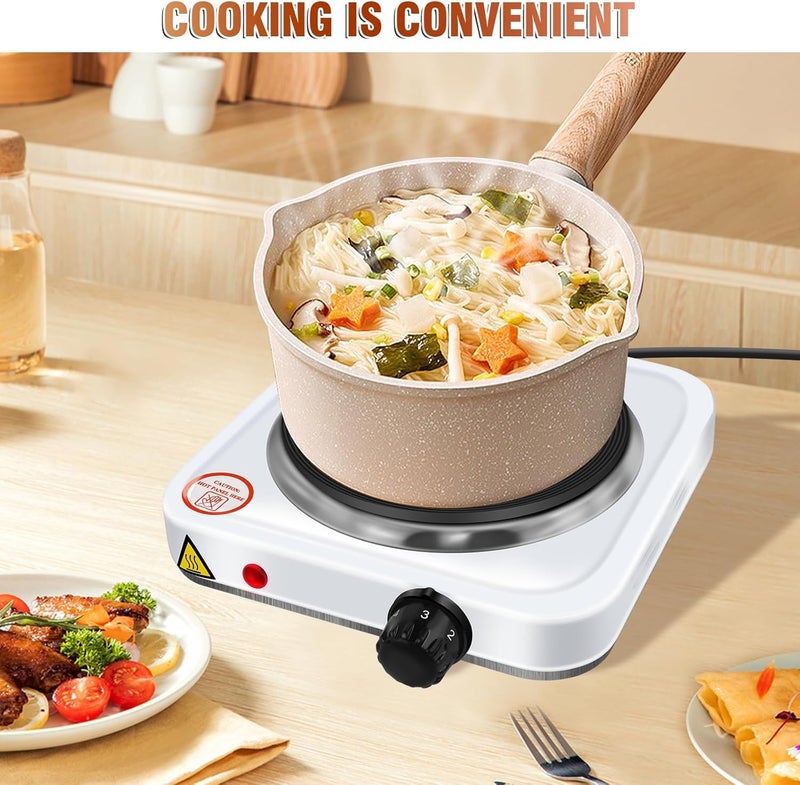 Electric Hot Plate Single Burner Large 21x21 cm for Cooking Heating Food Portable Stove Ideal for Home Office Travel Quick and Efficient Meal Preparation - Image 3