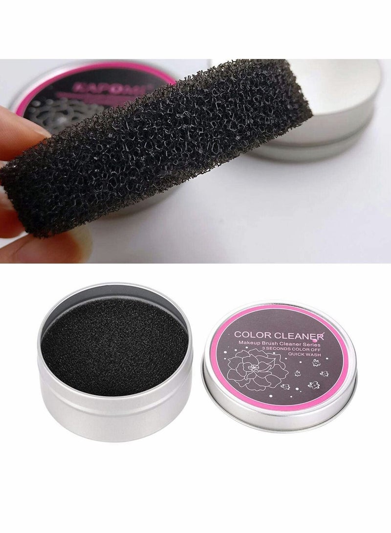 Captaintech 2 Pcs Makeup Brush Cleaner Set Quick Color Removal Sponge Set Dry Brushes Cleaning Box Eye Shadow or Blush Color Removal Sponge Tool - Image 3