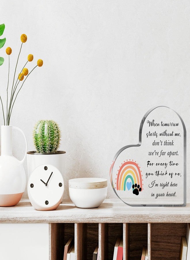 Xendelow Pet Sympathy Gifts for Loss of Dog and Cat, Pet Bereavement Gifts, Pet Remembrance Gift, Pet Loss Gifts, Passing Away Gifts, Pet Footprint, Pet Sympathy Memorial Heart Shaped Acrylic Decor Sign - Image 5