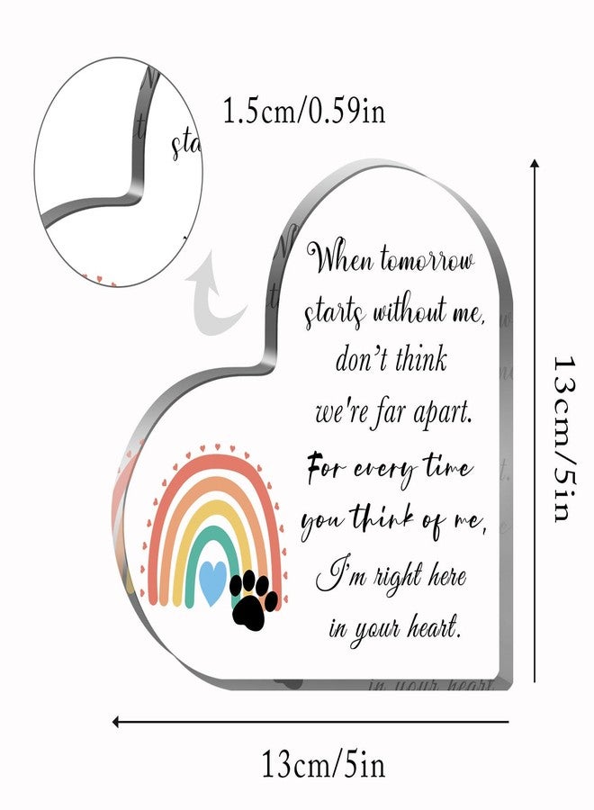 Xendelow Pet Sympathy Gifts for Loss of Dog and Cat, Pet Bereavement Gifts, Pet Remembrance Gift, Pet Loss Gifts, Passing Away Gifts, Pet Footprint, Pet Sympathy Memorial Heart Shaped Acrylic Decor Sign - Image 2