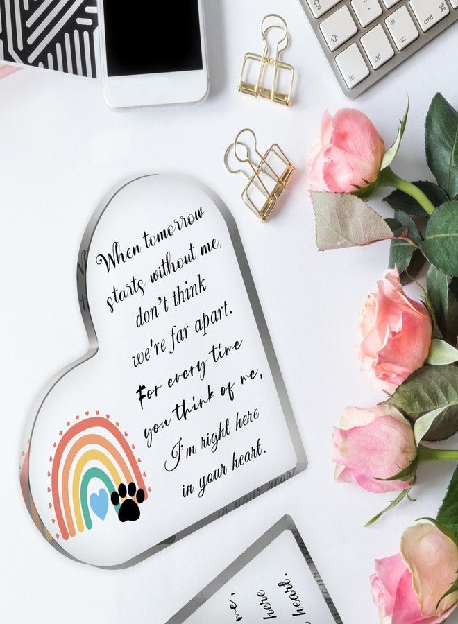 Xendelow Pet Sympathy Gifts for Loss of Dog and Cat, Pet Bereavement Gifts, Pet Remembrance Gift, Pet Loss Gifts, Passing Away Gifts, Pet Footprint, Pet Sympathy Memorial Heart Shaped Acrylic Decor Sign - Image 4