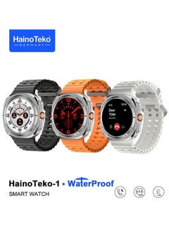 Ultra Waterproof Smartwatch with AMOLED Display | 3 Pairs of Straps, Fitness Tracker, Heart Rate Monitor, Sleep Tracking, Bluetooth Calling, Stylish Design for Men