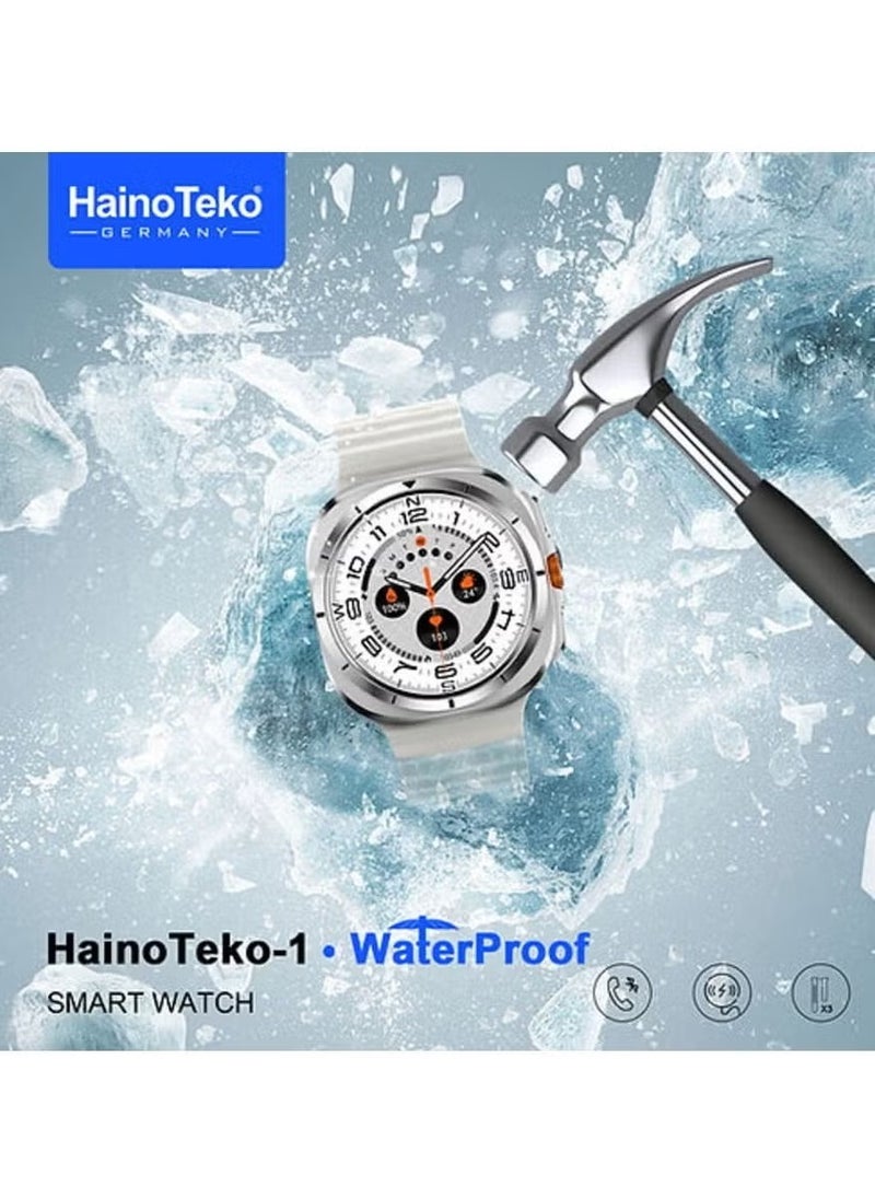 Haino Teko - Ultra Waterproof Smartwatch with AMOLED Display | 3 Pairs of Straps, Fitness Tracker, Heart Rate Monitor, Sleep Tracking, Bluetooth Calling, Stylish Design for Men - Image 1
