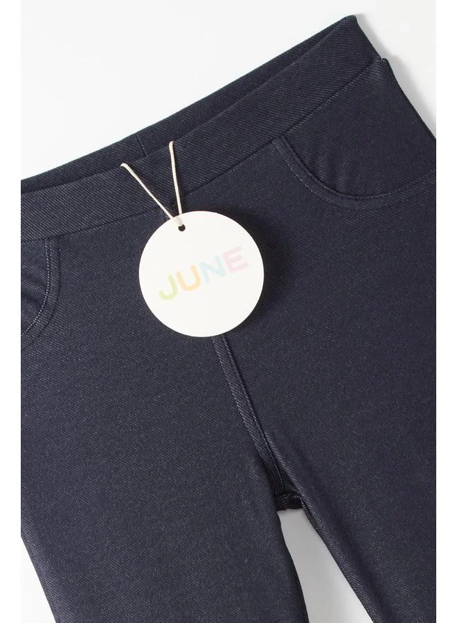 JUNE June Girl Jean Look Knitted Tight Navy