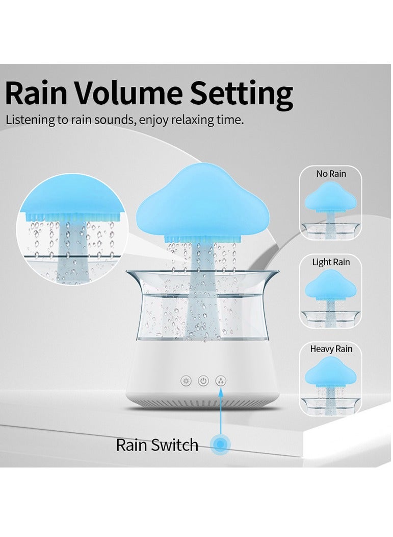 عام مرطب السحب المطرية، مرطب المطر المشابه للفطر، منقي الهواء مع مزيل زيت أساسي مع 7 ألوان ليد، مرطب القطرة المطرية مع أصوات هادئة للمطر، مزيل روائح السحاب للمساعدة في النوم وتخفيف التوتر - Image 2