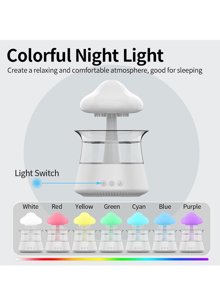 عام مرطب السحب المطرية، مرطب المطر المشابه للفطر، منقي الهواء مع مزيل زيت أساسي مع 7 ألوان ليد، مرطب القطرة المطرية مع أصوات هادئة للمطر، مزيل روائح السحاب للمساعدة في النوم وتخفيف التوتر - Image 4