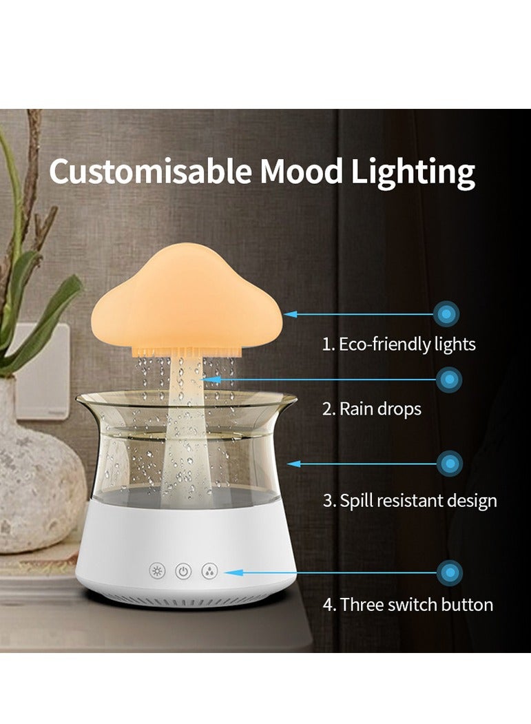عام مرطب السحب المطرية، مرطب المطر المشابه للفطر، منقي الهواء مع مزيل زيت أساسي مع 7 ألوان ليد، مرطب القطرة المطرية مع أصوات هادئة للمطر، مزيل روائح السحاب للمساعدة في النوم وتخفيف التوتر - Image 5