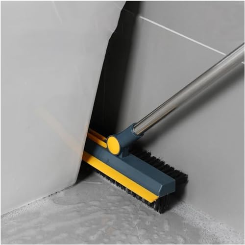 NORIDY 3 in 1 V-Shaped Corner Floor Cleaning Bathroom Brush with Wiper and Tweezers,180° Rotatable Long Handle Floor Cleaner Bristles for Tile Kitchen Bathroom Scrubber for Shower Floor Scraper - Image 5