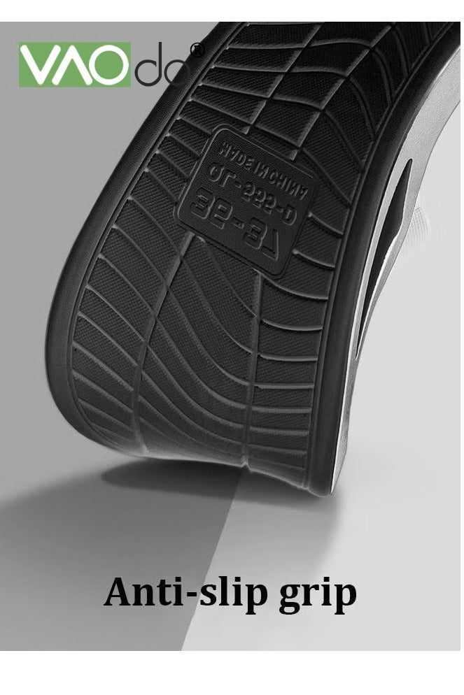 Men's Slippers Thick Sole Non-slip Slip On Fashion Outdoor Beach Slippers Black