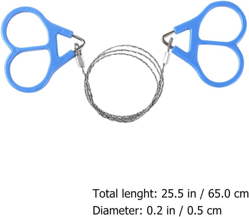 2pcs Portable Wire Saw Stainless Steel Survival Chain with Loop Emergency Cutter for Camping Hiking Outdoor Recreation - Image 2
