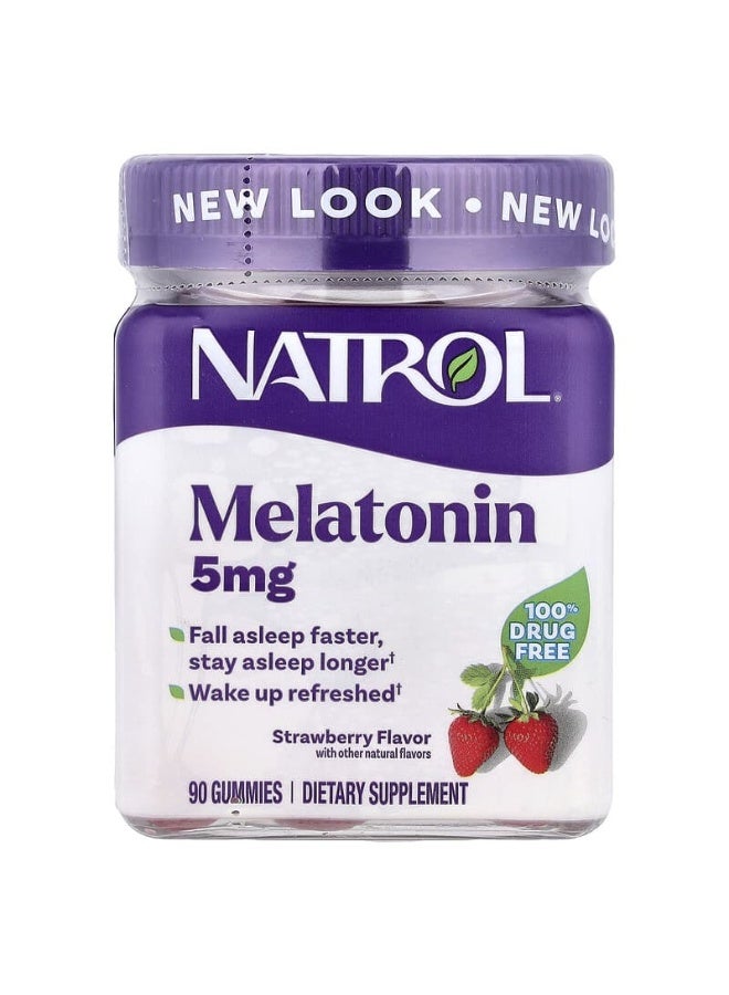 Natrol Melatonin Sleep, Strawberry, 5mg - 90 Gummies, Packaging May Vary - Image 1