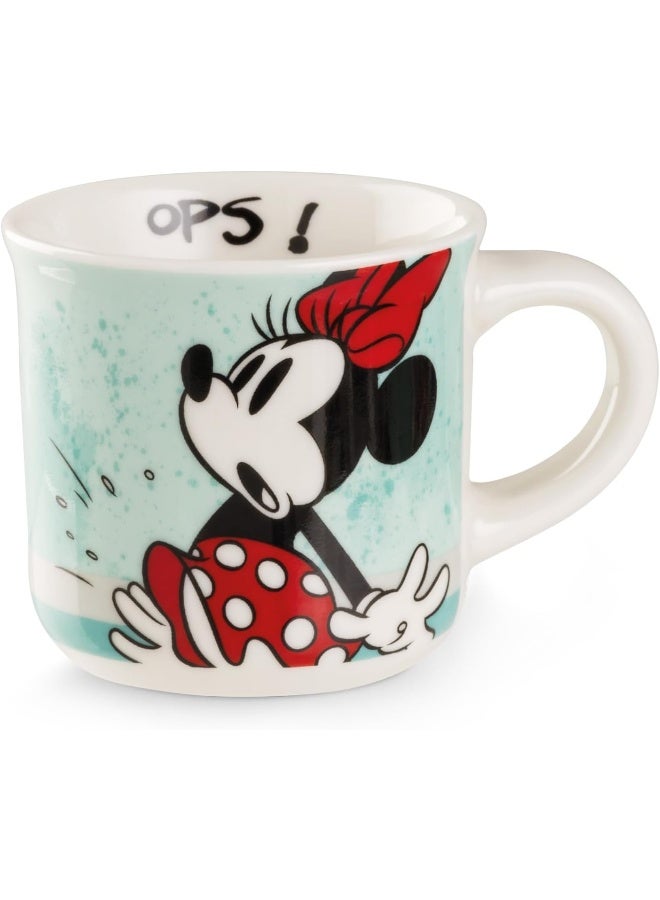 كوب ميني ميكي أنا وميني أنا – 80 مل كوب إسبريسو | كوب قابل للجمع | بورسلين جديد | آمن للاستخدام في الميكروويف وغسالة الصحون | هدية لعشاق القهوة والشاي (ميني تركواز)