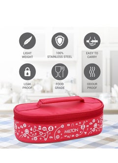 Milton Milton lifestyle lunch stainless steel lunch box, two containers, red  - Image 2