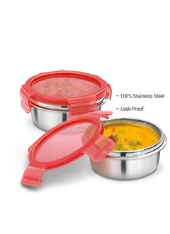 Milton Milton lifestyle lunch stainless steel lunch box, two containers, red  - Image 4