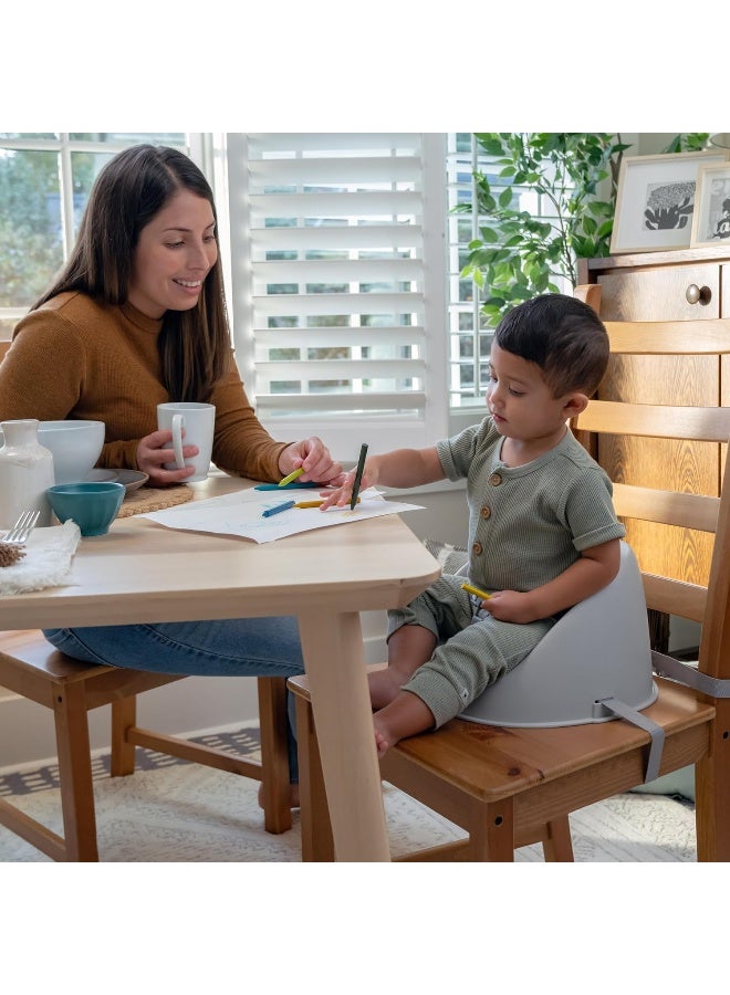 Ingenuity - My Spot Easy-Clean Booster Seat â€“ Easy to Clean, Lightweight, Attaches to Most Chairs, Grey (6â€“36 Months) - Image 3