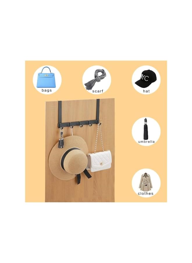 promass Over the Door Hooks, Sturdy Brushed Finish Over the Door Hanger Hook, Over the Door Towel Rack with 5 Coat Hook, Heavy-duty Aluminum Door Hanger Hook for Hanging Towels, Clothes, Hat (White) - Image 5