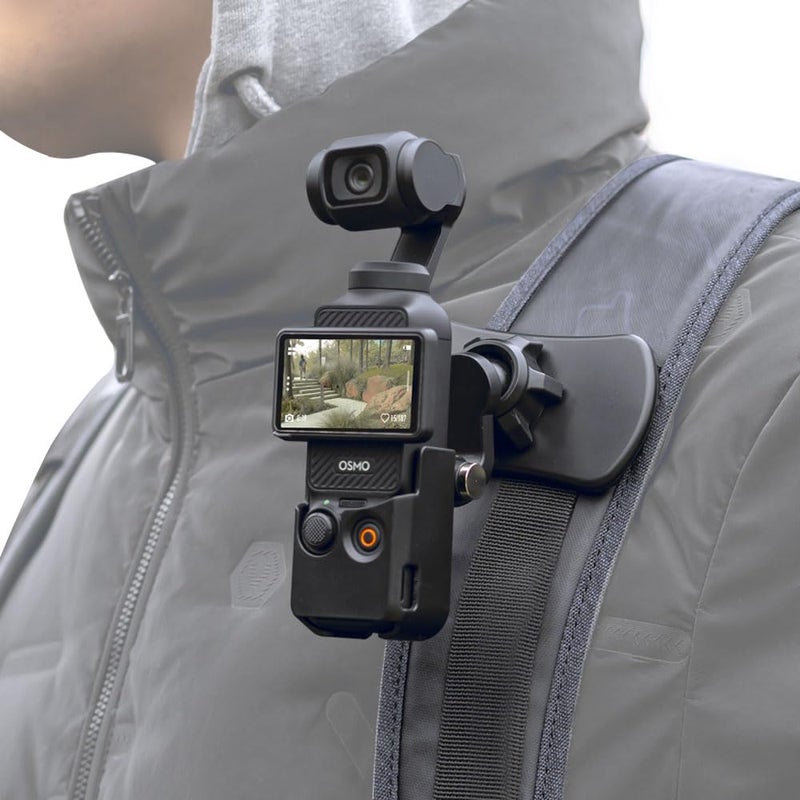 SUREWO 360Â° Rotation Backpack Strap Mount,Quick Clip Mount with Expand Frame Compatible with DJI Osmo Pocket 3 - Image 1