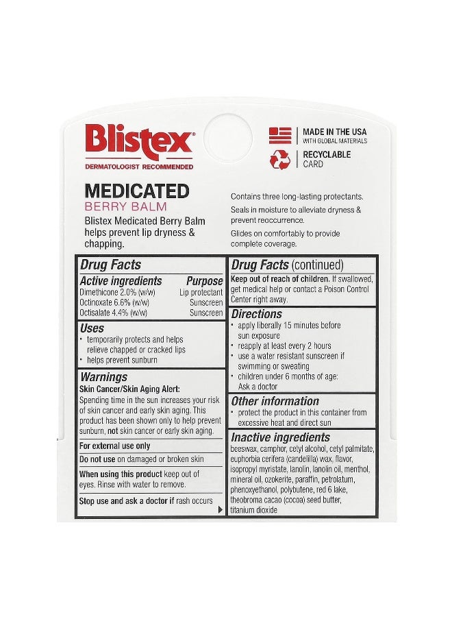 Blistex Blistex, Medicated Lip Protectant/Sunscreen, SPF 15, Berry, 0.15 oz (4.25 g)  - Image 3