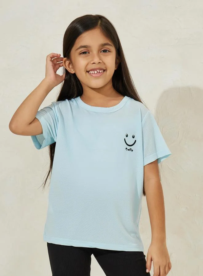 ستايلي Ovesized Drop Shoulder Mesh Quick-Drying Sports T-shirt